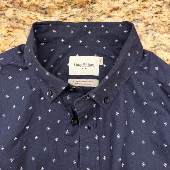 Blue Good Fellow Diamond Pattern Button Down - Picture 4 of 4